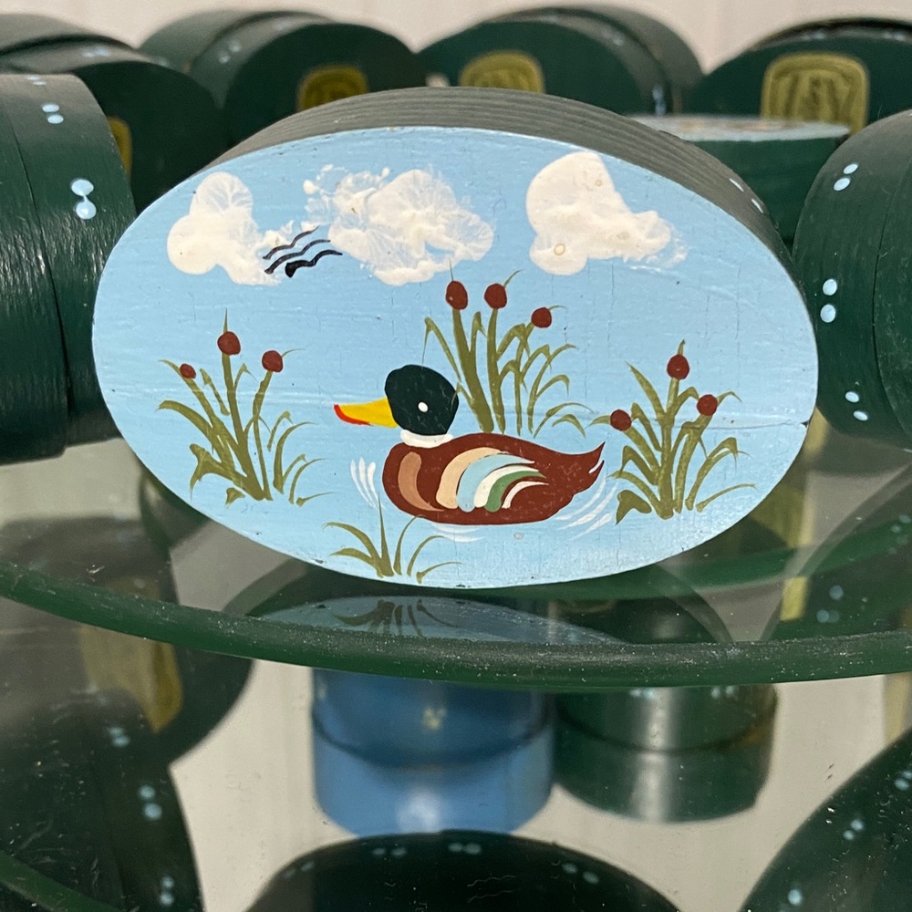 Handcrafted in Austria 🇦🇹 Blue/Green Wood boxes Duck Design! By List Worz